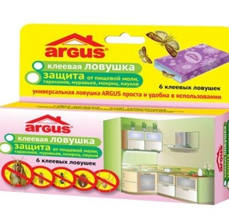 ARGUS клеевая ловушка. Защита от пищевой моли, тараканов, муравьев, мокриц, пауков